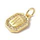 pendentifs en laiton plaqué or véritable 18 k micro-pavé en zircone cubique(KK-L216-002G-W)-2