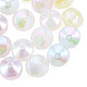 Rainbow Iridescent Plating Acrylic Beads(OACR-N010-056)-1
