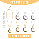 6Pcs 6 Style Synthetic Quartz Crystal & Citrine Chips Pendant Necklaces Set(NJEW-FI0001-24)-2