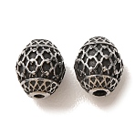 304 Stainless Steel Beads, Barrel with Grid Pattern, Antique Silver, 10x8x9mm, Hole: 2mm(SA-CBA9DCB-23AS)