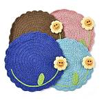 Polyester Cup Mats, Flat Round, Mixed Color, 255~260x4mm(AJEW-XCP0003-62)