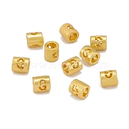 Alloy Hollow Pendant Beads, Barrel with Letter, Matte Gold Color, Letter.G, 6.5x5mm, Hole: 3.5mm(PALLOY-P242-01MG-G)