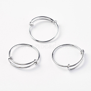 Adjustable 304 Stainless Steel Rings, Stainless Steel Color, Size 10, 19.5mm(RJEW-I056-001P)