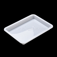 Rectangle Plastic Display Trays, for Jewelry, Toy Storage, White, 24.6x18.3x2.5cm(AJEW-H141-01B)