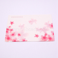 Paper Envelope, Floral Pattern, Rectangle, Pink, 12.5x17.5x0.02cm(DIY-WH0204-27A)