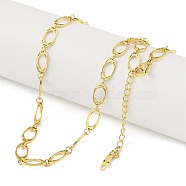 Ion Plating(IP) 304 Stainless Steel Oval Link Chain Necklaces for Women, Golden, 15.35 inch(39cm)(NJEW-K276-04B-G)