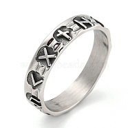 304 Stainless Steel Ring, Rings, Symbol, 5mm, Inner Diameter: 19mm(RJEW-B055-03AS-02)