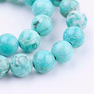 Natural Howlite Bead Strands, Dyed & Heated, Round, 8mm, Hole: 0.8mm, about 48pcs/strand, 15.35 inch(39cm)(G-E374-01-8mm)