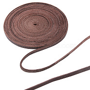 Flat Leather Jewelry Cord, Jewelry DIY Making Material, Coconut Brown, 5x2mm, about 5.47 Yards(5m)/Roll(WL-GF0001-07B-02)