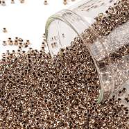 TOHO Round Seed Beads, Japanese Seed Beads, (740) Copper Lined Crystal, 15/0, 1.5mm, Hole: 0.7mm, about 3000pcs/10g(X-SEED-TR15-0740)