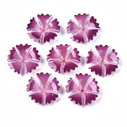 Plastic Beads, Flower, Medium Violet Red, 21~22x22x5~5.5mm, Hole: 1mm(KY-N015-027A)