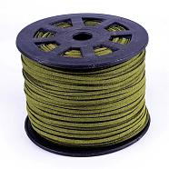Faux Suede Cords, Faux Suede Lace, Olive, 1/8 inch(3mm)x1.5mm, about 100yards/roll(91.44m/roll), 300 feet/roll(LW-S028-50)