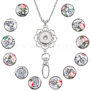 DIY Necklaces Making Kit, Including Platinum Plated Brass Jewelry Snap Buttons, Alloy Snap Pendant Making, with Swivel Clasps, 304 Stainless Steel Cable Chains Necklaces, Bicycle Pattern, Button: 18.5x9mm, 12Pcs(DIY-SC0021-96K)