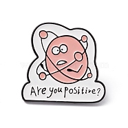 Word Are You Positive Enamel Pin, Gunmetal Aolly Chemical Theme Brooch for Backpack Clothes, Light Salmon, 29x30.5x1.8mm, Pin: 1.2mm(JEWB-M024-06B-B)