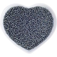 Ornaland 12/0 Transparent Glass Seed Beads, Grade A, Silver Lined Round Hole, Round, Gray, 2x1.5mm, Hole: 0.3mm, about 11200pcs/bag(SEED-OL0001-02-12)