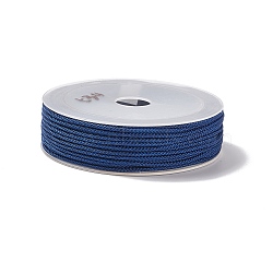 Braided Nylon Threads, Dyed, Knotting Cord, for Chinese Knotting, Crafts and Jewelry Making, Midnight Blue, 1.5mm, about 13.12 Yards(12m)/Roll(NWIR-E023-1.5mm-35)