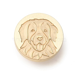 Golden Tone Wax Seal Brass Stamp Heads, for Wax Seal Stamp, Pet Series, Dog, 25x14mm, Hole: 7mm(AJEW-U008-03G-10)