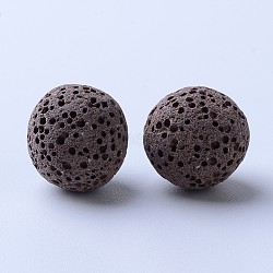 Unwaxed Natural Lava Rock Beads, for Perfume Essential Oil Beads, Aromatherapy Beads, Dyed, Round, No Hole/Undrilled, Brown, 16mm(G-F325-16mm-10)