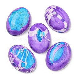 Natural Imperial Jasper Cabochons, Dyed, Oval, Medium Purple, 25x18~18.5x7mm(G-N342-27A)