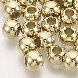 CCB Plastic European Beads, Large Hole Beads, for DIY Jewelry Making, Round, Golden, 8x7.5mm, Hole: 4mm, about 2500pcs/500g(CCB-N003-29G)