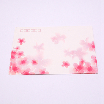 Paper Envelope, Floral Pattern, Rectangle, Pink, 12.5x17.5x0.02cm