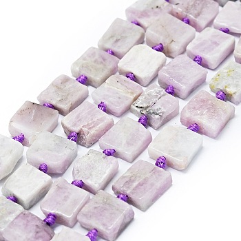 Natural Kunzite Beads Strands, Square, 10~12x11~12x4~6mm, Hole: 0.8mm, about 28pcs/strand, 15.75 inch(40cm)