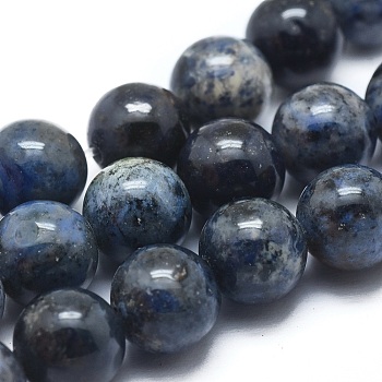 Natural Dumortierite Quartz Bead Strands, Grade AB, Round, 8mm, Hole: 1mm, about 15.15 inch long, 46pcs/strand