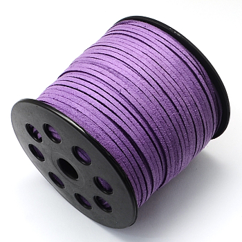Faux Suede Cord, Faux Suede Lace, Dark Orchid, 2.7x1.4mm, about 98.42 yards(90m)/roll