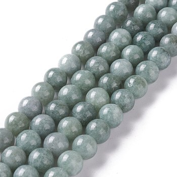 Natural White Jade Imitation Burmese Jade Beads Strands, Round, Dyed, 8mm, Hole: 1mm, about 48pcs/strand, 15.16 inch(38.5cm)