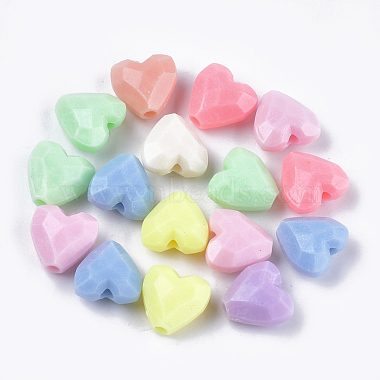 13mm Mixed Color Heart Acrylic Beads