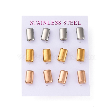 Rectangle 304 Stainless Steel Stud Earrings