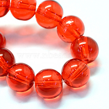 Baking Painted Transparent Glass Round Bead Strands(X-DGLA-Q022-6mm-26)-2