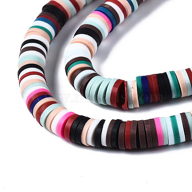 Eco-Friendly Handmade Polymer Clay Beads, Disc/Flat Round, Heishi