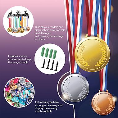 Support mural d'affichage de support de cintre de médaille de fer de thème sportif(ODIS-WH0021-536)-4