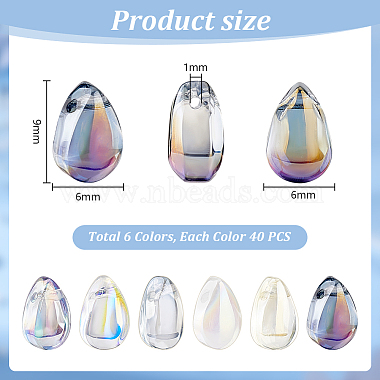 Elite 240Pcs 6 Colors Transparent Spray Painted Glass Charms(GLAA-PH0002-97)-5