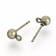 Iron Ball Stud Earring Findings(KK-R071-09AB)-2