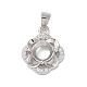 925 Sterling Silver Micro Pave Cubic Zirconia Pendant Settings(STER-H113-05P-01)-1