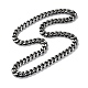 Ion Plating(IP) 304 Stainless Steel Cuban Link Chain Necklace(NJEW-P288-01A-AS)-1