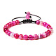 Natural Banded Agate Round Bead Adjustable Braided Bracelets(UO3136-38)-1