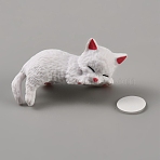 PVC Cat Display Decorations, for Home Office Desk Decoration, WhiteSmoke, 42x16x16mm(DJEW-WH0063-64J)
