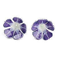 Acrylic Bead Caps, Petunia, Flower, Dark Slate Blue, 23x24x16.5mm, Hole: 1.2mm(MACR-K354-05)