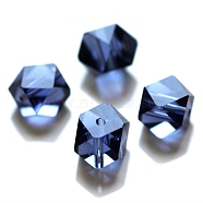 K9 Glass, Imitation Austrian Crystal Beads, Grade AAA, Faceted, Cornerless Cube Beads, Prussian Blue, 7.5x7.5x7.5mm, Hole: 0.9~1mm(SWAR-F084-8x8mm-20)