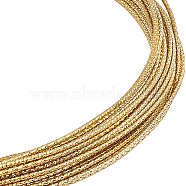 Textured Round Brass Wire, for Jewelry Making, Raw(Unplated), 20 Gauge, 0.8mm, about 10m/bundle(CWIR-WH0004-01G-01)