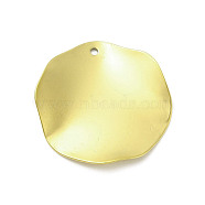 Textured 201 Stainless Steel Pendants, Golden, Flat Round, 23.5x23x1.5mm, Hole: 1.2mm(STAS-A069-11G)