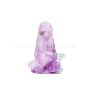 Natural Lepidolite Sculpture Display Decorations, for Home Office Desk, Goddess Gaia, 37mm(G-PW0004-61Q)