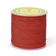 Polyester Braided Cord for Jewelry Making, FireBrick, 2mm, about 27.34 yards(25m)/roll(OCOR-F011-C09)