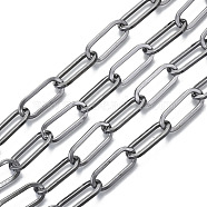Unwelded Iron Paperclip Chains, Drawn Elongated Cable Chains, with Spool, Flat Oval, Gunmetal, 25x10.3x2mm, about 32.8 Feet(10m)/roll(CH-S125-12B-01)