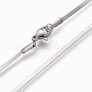 304 Stainless Steel Herringbone Chain Necklaces, with Lobster Claw Clasps, Stainless Steel Color, 23.6 inch(60cm)(NJEW-L160-006P)