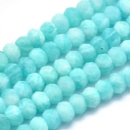 Natural Amazonite Beads Strands, Rondelle, Faceted, 4x2.5~3mm, Hole: 0.7mm, about 138~139pcs/strand, 15.3 inch(39cm)(G-O172-07)