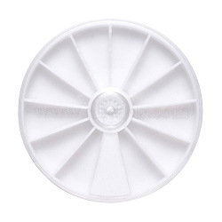 Plastic Bead Containers, Jewelry Box for Nail Art Decoration, Flat Round, White, 82x10mm(CON-Q036-01B)